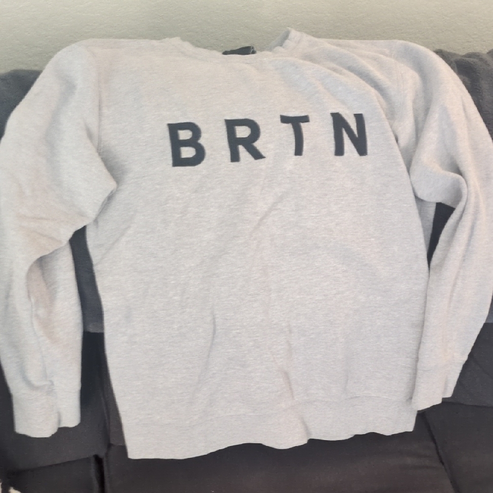Burton Light Gray Sweatshirt with Black Lettering